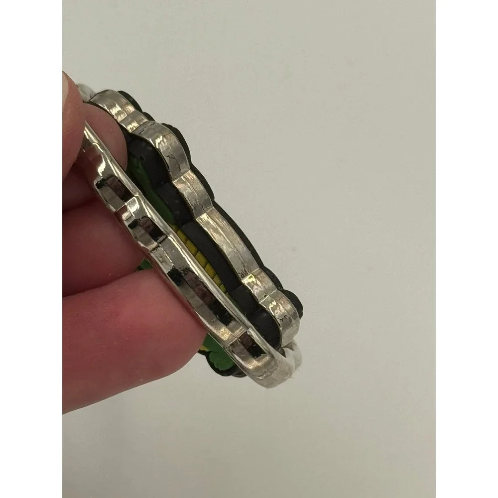New Orleans Souvenir Keychain Green Alligator Spinner Metal Rubber‎ Travel Gift